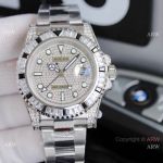 JH Factory Copy Rolex GMT-Master II Watch Black&White Diamond Bezel Stainless Steel